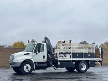 2004 International 4400 Knuckle Boom Flatbed Crane Truck